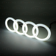 emblema logo auto griglia anteriore davanti led illuminato Audi nero lucido